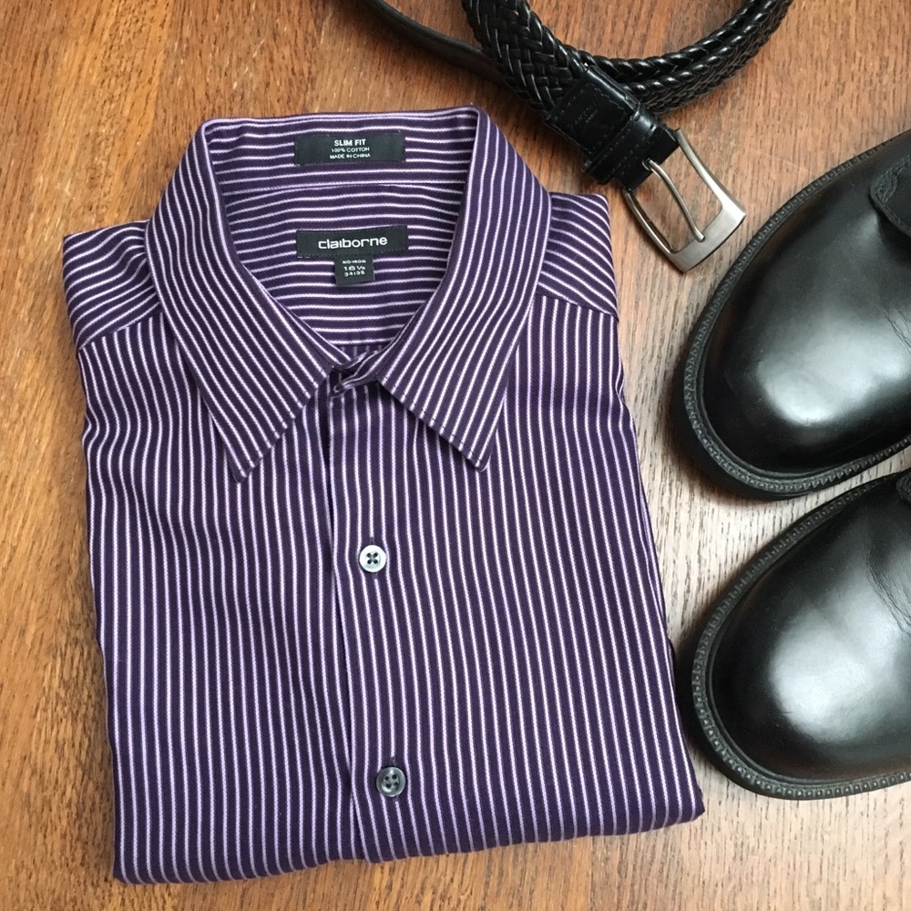Claiborne | Slim Fit Long Sleeve Dress Shirt